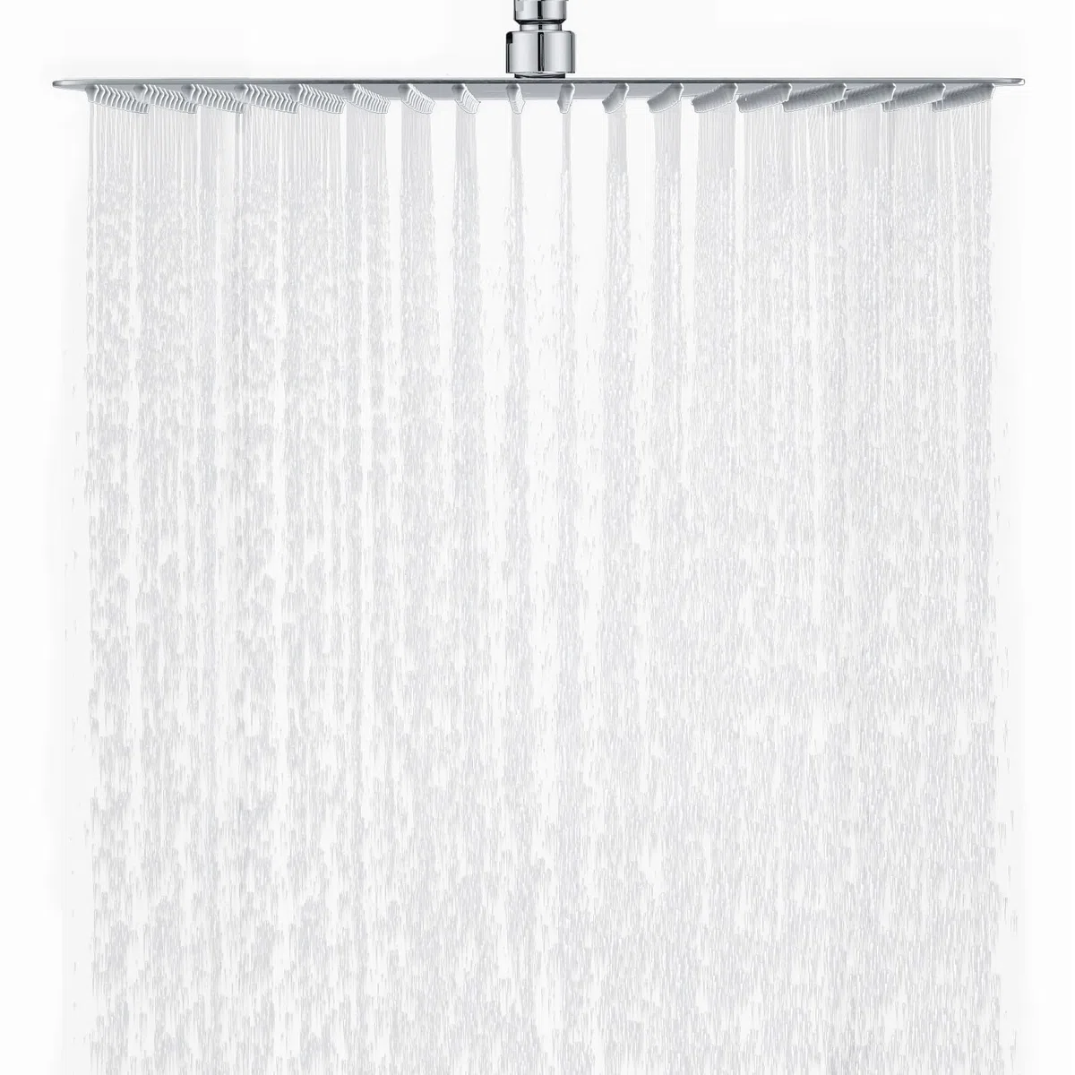 Duschkopf Regendusche 40x40cm/16 Zoll Quadrat, 304 Edelstahl Regendusche Duschkopf Wassersparender mit 324 Silikondüsen mit Antikalk-Funktion, Regenduschkopf 360° Drehbar, Chrom
