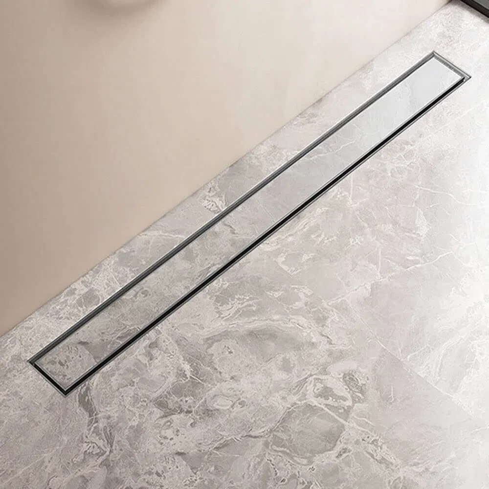 Duschrinne 60 cm Befliesbar Edelstahl komplettset Duschablauf Extra Flach Siphon mit Geruchsstop und Haarsieb Duschabfluss Bodenablauf Größen 30cm -100cm Ablaufrinne für Badezimmer