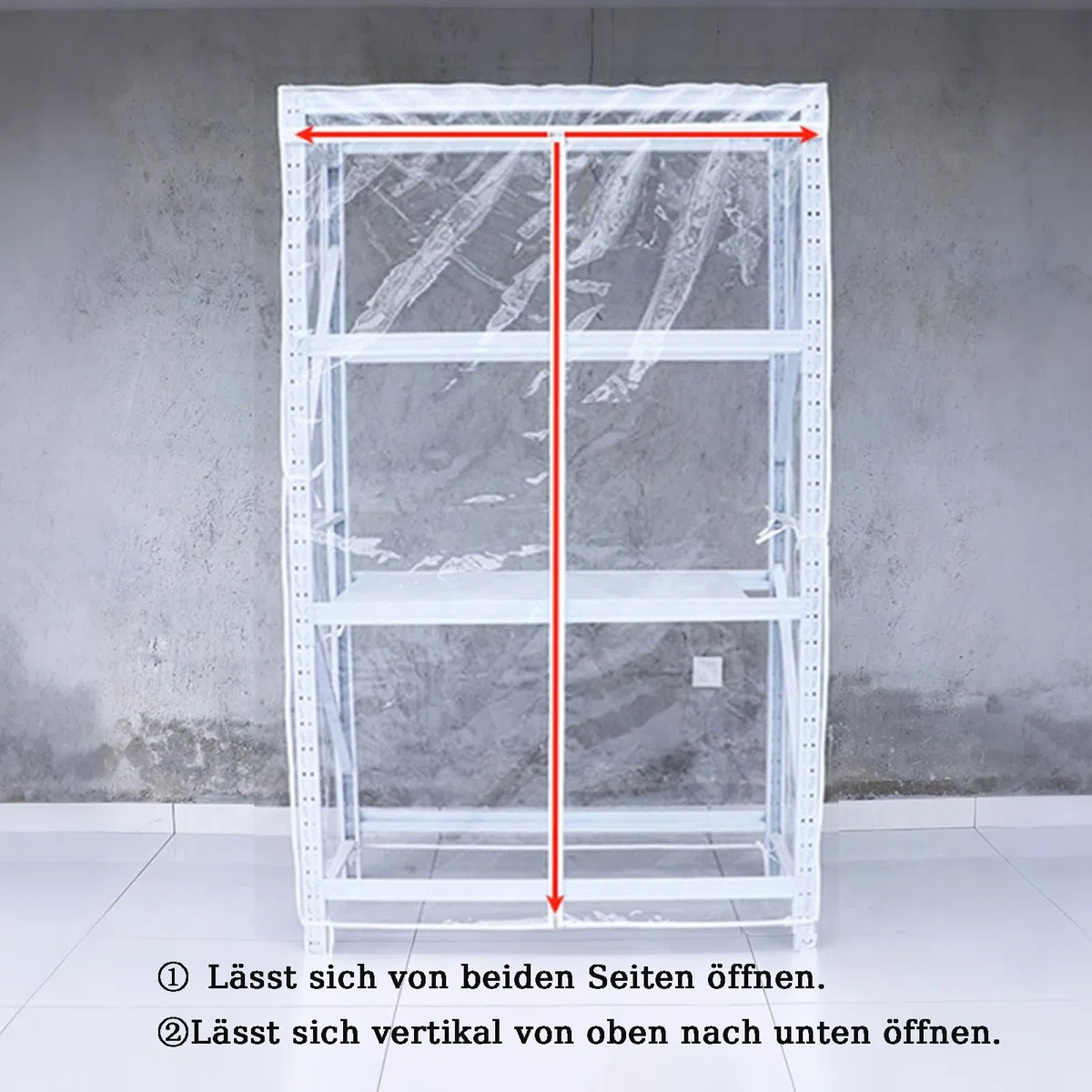 SchüTzende Regalabdeckung Mit ReißVerschluss Transparente PVC Drahtregal Abdeckung Aufbewahrungsregalabdeckung füR Metallregale Lager Keller Balkon Outdoor Aufbewahrungsschutz