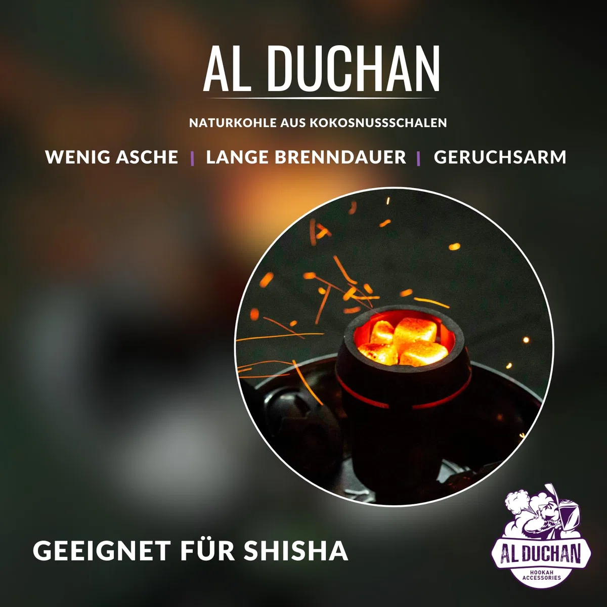 Shisha Kohle Naturkohle – Premium Kokoskohle für Wasserpfeife – 1KG, 4KG, 10KG, 20KG – Hohe Hitze, Lange Brenndauer (Black 28x28x28mm 10KG)