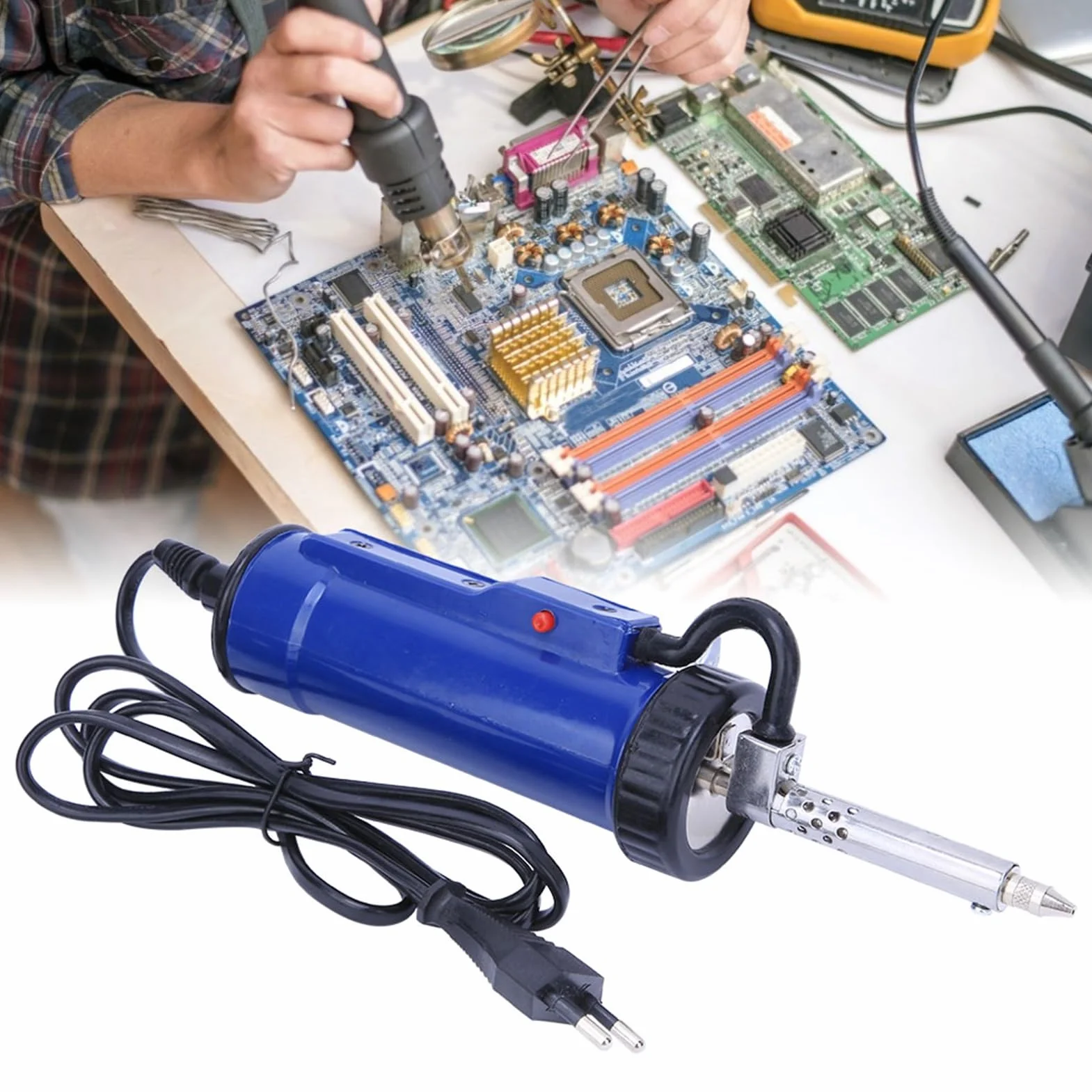 Elektrischer Entlötkolben Lötsauger Entlötpumpe 30W Vollautomatische Entlötsaugpumpe EU-Stecker 220V