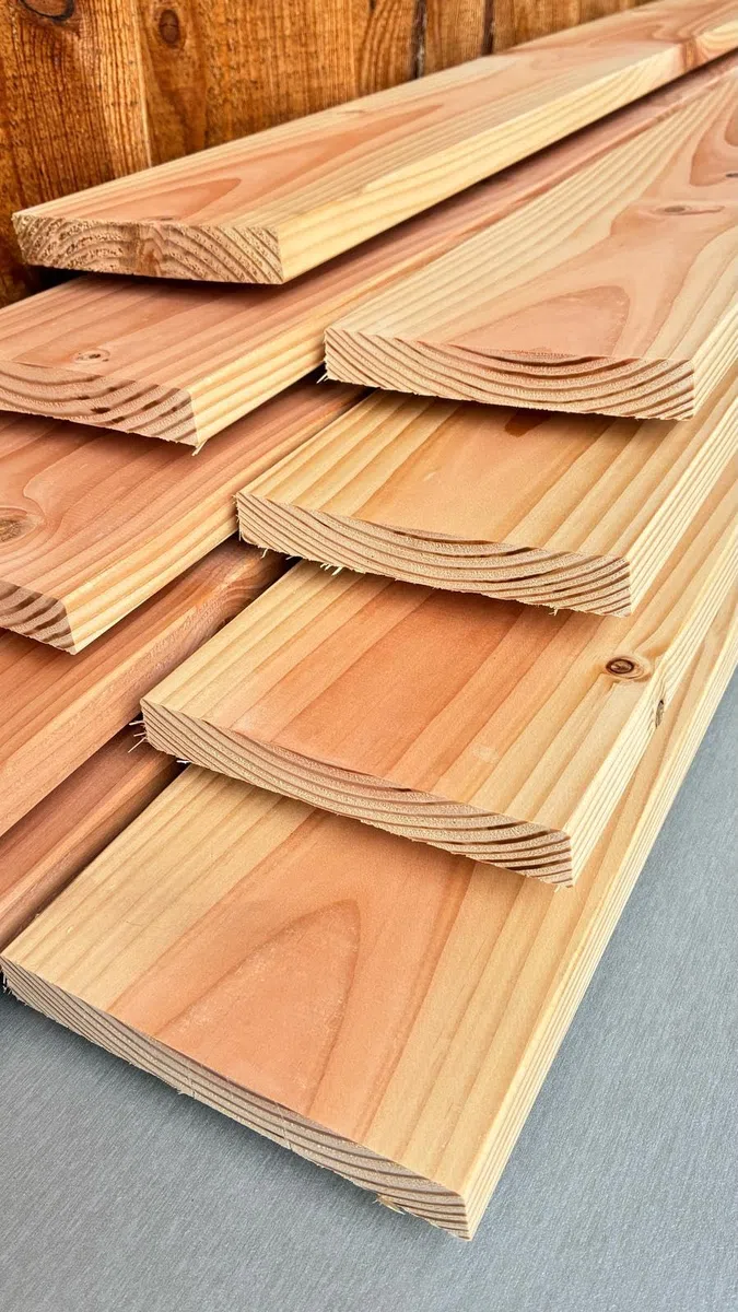 Douglasie Brett 4-fach gehobelt 14,5 x 2 cm x 120 cm Länge - Terrassendiele Bohle Fassadenholz Glattkantbrett (4 Stück)
