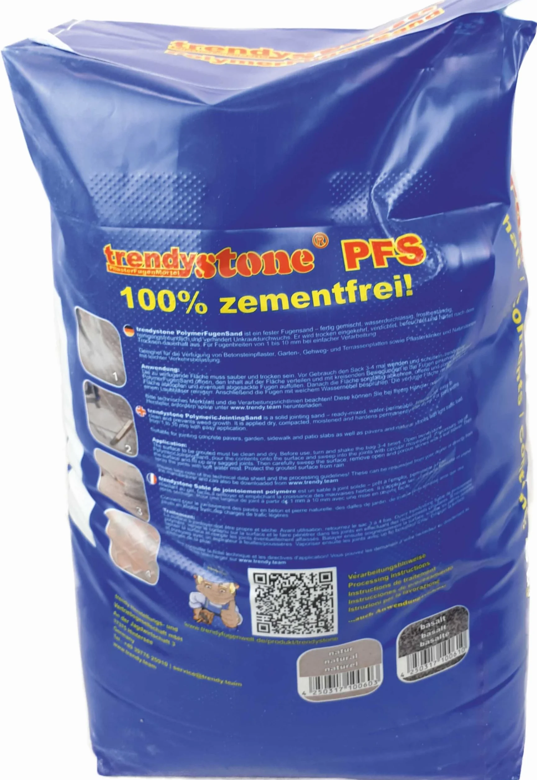 trendystone Polymerfugensand 25 kg Basalt-anthrazit - Pflasterfugenmörtel für schmale Fugen ab 1 mm Fugenbreite