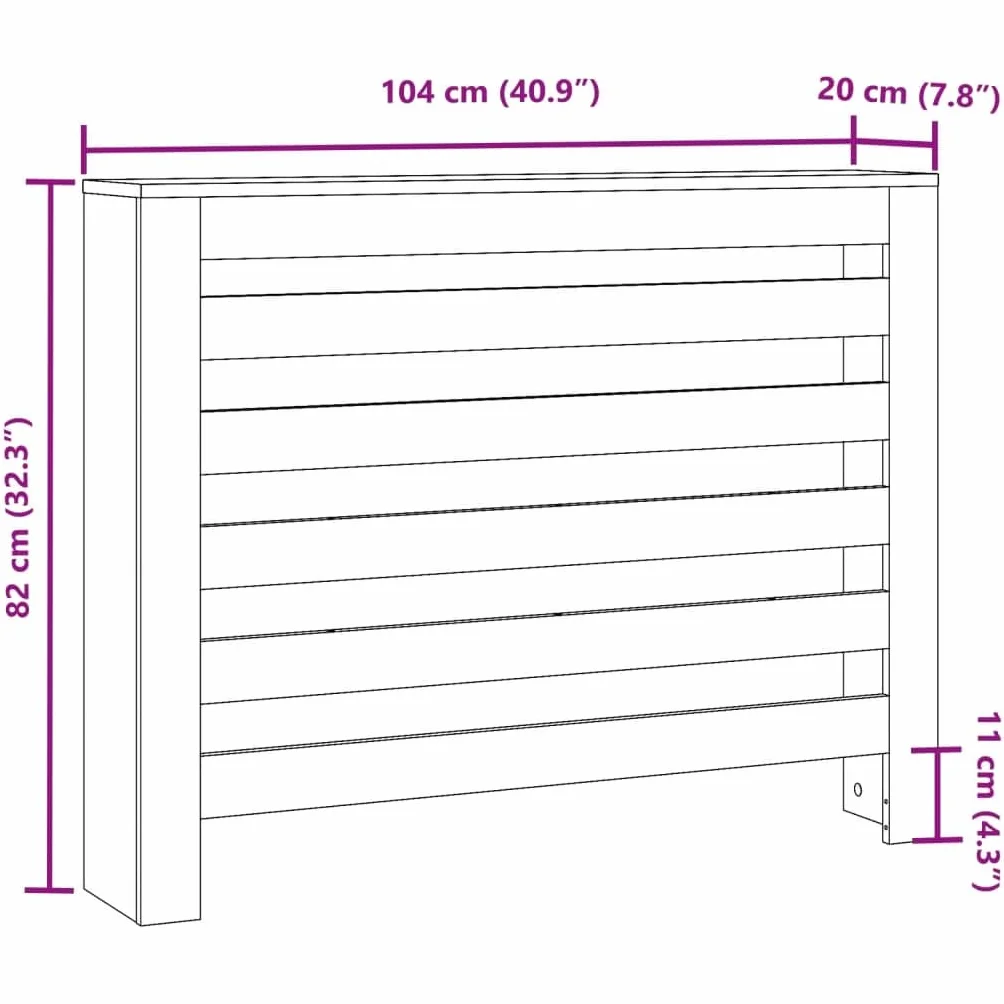 vidaXL Heizkörperverkleidung, Heizungsverkleidung Modernes Latten-Design, Heizkörperabdeckung für Wohnzimmer, Heizungsabdeckung, Weiß Holzwerkstoff