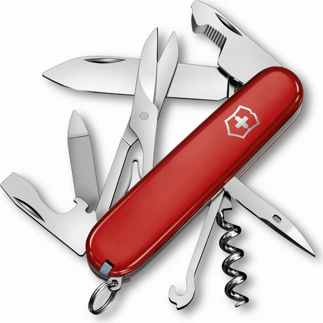 Victorinox Taschenmesser Companion, 16 Funktionen, Multitool, Taschenwerkzeug, Inkl. Schere, Schraubendreher, Kugelschreiber, Swiss Made, Rot | Schweizer Armeemesser | Mittleres Schweizer Taschenmesser | kleines Taschenmesser für Herren | Alltag