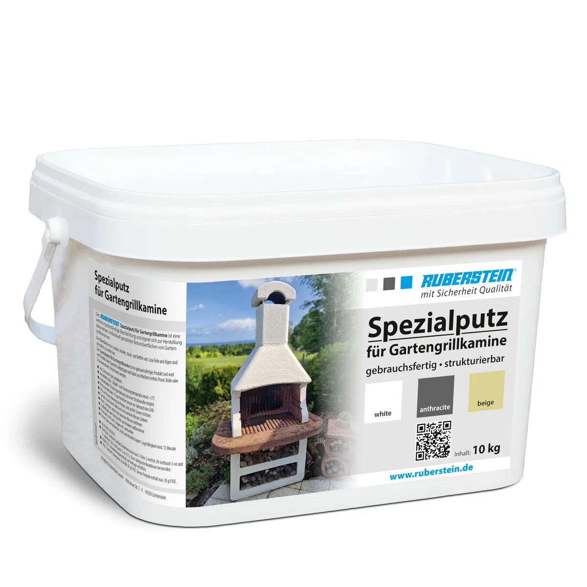 Ruberstein Spezialputz für Gartengrillkamine, 10 kg, beige, direkt vom Hersteller
