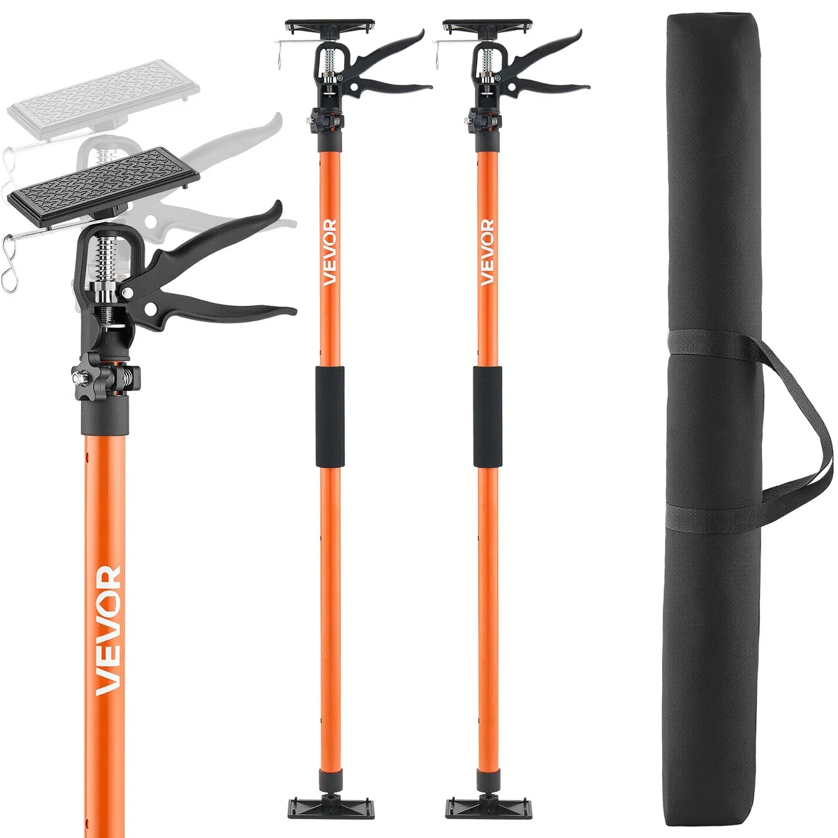 VEVOR Einhandstütze, 2 Stk., Deckenstütze 116–290cm, Teleskopstütze aus Stahl, Montagestütze bis zu 70kg Kapazität zum Installieren von Schränken, Anheben von Trockenbauwänden, Frachtstangen