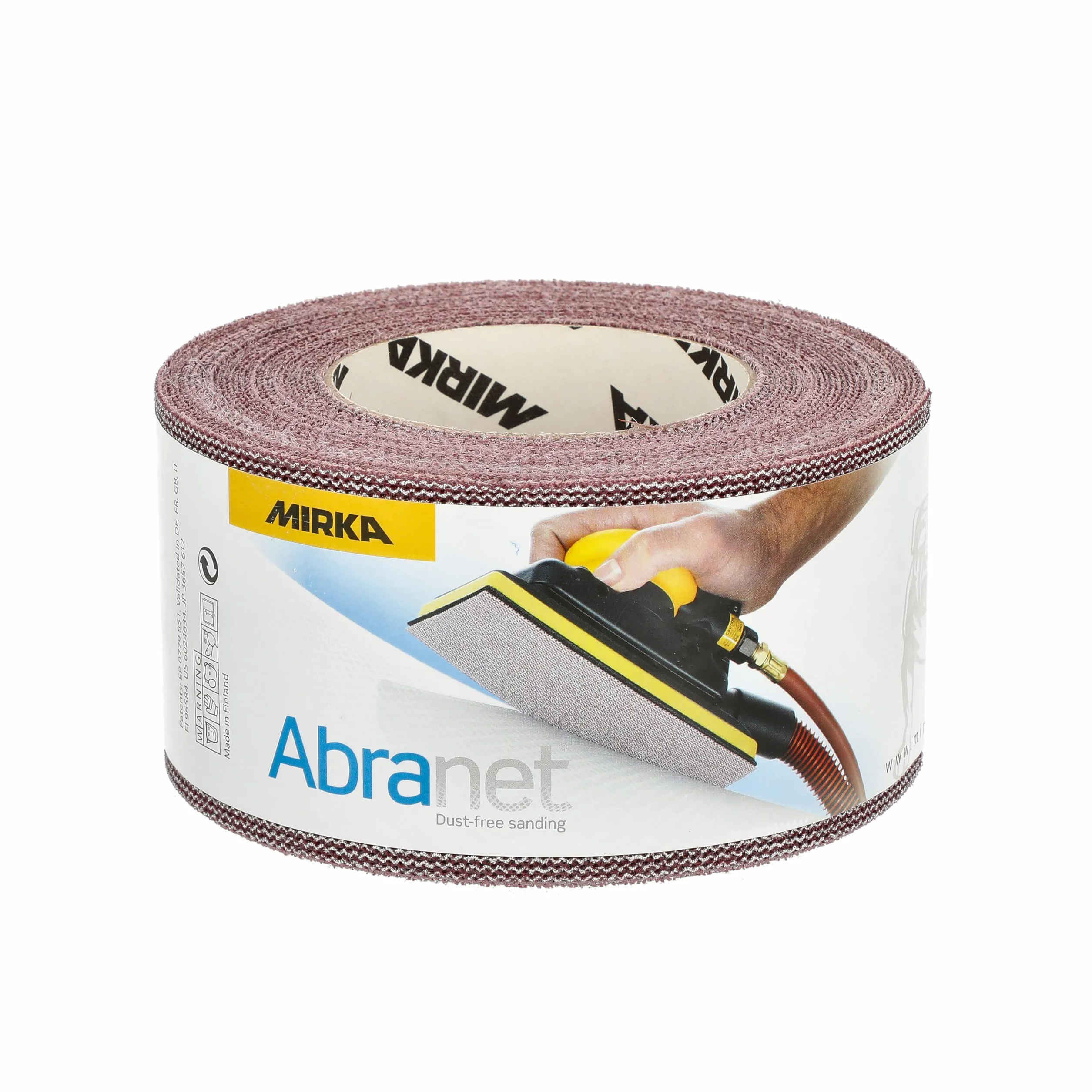 Mirka Abranet Schleifrolle 75 mm x 10 m Klett Korn P80 | Netz-Schleifrolle mit Klett für staubarmes Schleifen von Holz Spachtel Lack Kunststoff hohe Flexibilität langlebig