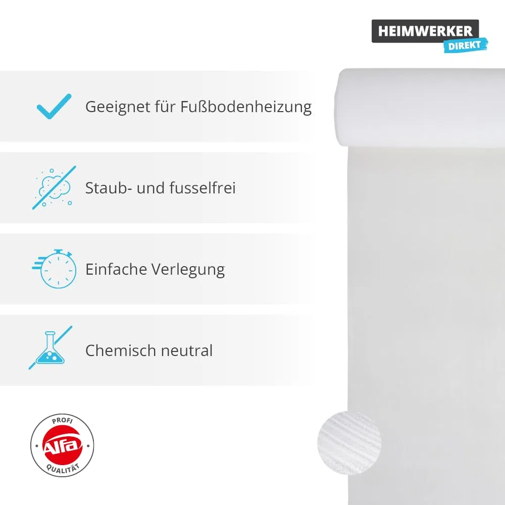 50 m² Alfa Trittschalldämmung PE Dämmunterlage Schallschutz für Laminat und Holzfertigböden