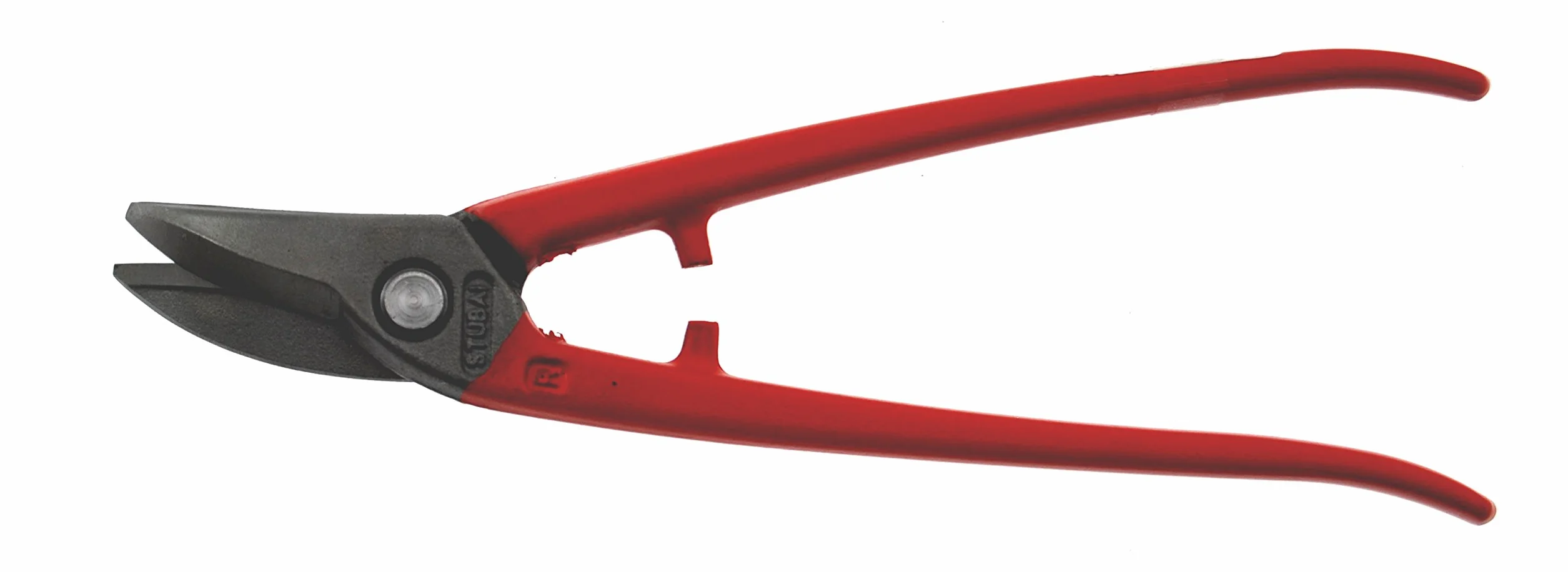 Rundlochschere 250 mm rechts | Spezialschere mit rund gebogenen Schneiden für kreisförmige Schnitte | induktiv gehärtete Schneiden 58–60 HRC | C60 Kohlenstoffstahl | Profi-Handwerkzeug 450 g