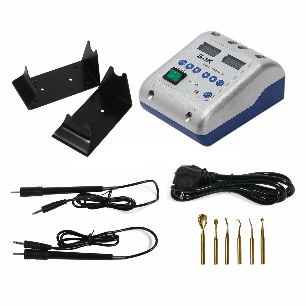 Elektrische Wachs Schnitzmaschine Doppel Stift und 6 Wachs Spitze Topf
