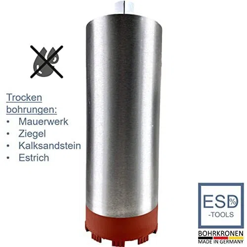 Diamantbohrkrone mit Turbosegment, Kernbohrer mit 1 1/4 Zoll Aufnahme & Nutzlänge 400 mm, Ø 102 mm
