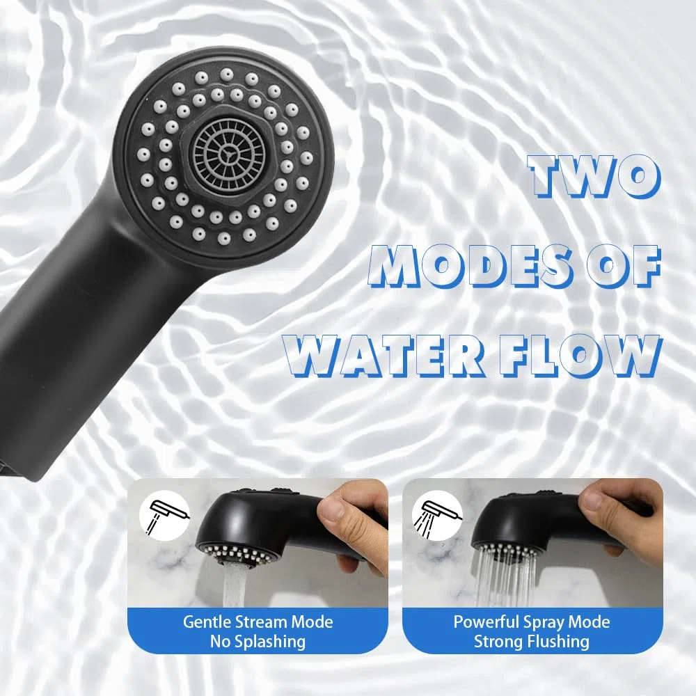 Ausziehbrause für Grohe Küchenarmatur-Teile 46298K00/46312KH0, herausziehbarer Sprühkopf, Wasserhahnkopf-Ersatz (weiches Schwarz)