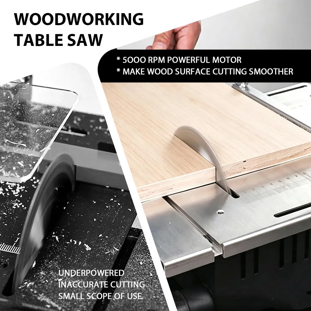 Mini Tischkreissäge, 1200W Tragbare Kleine Desktop Elektrosäge, 40mm Schnitttief, Mini Tischsäge Tragbare Präzisions Schneidmaschine, Mini kreissägefür DIY Schneiden Modellieren, Holzbearbeitung