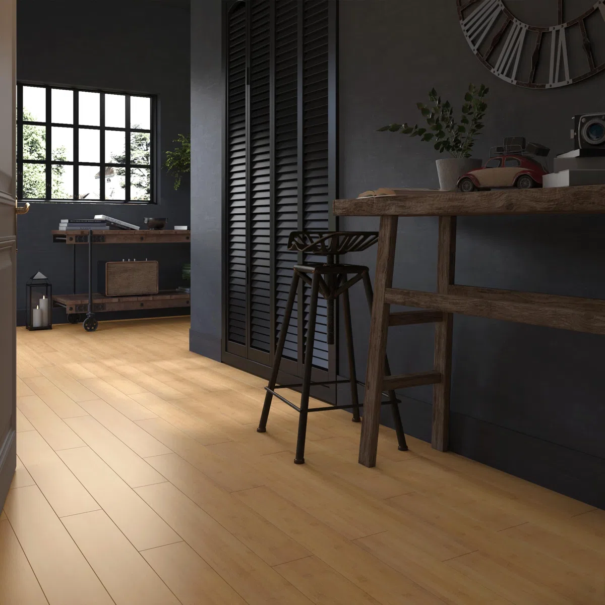 ARTENS - Parkettboden Bali - Versiegeltes massives Bambusparkett zum Kleben - Intenso - Natürliches Holz - Beige - L.98 cm x B.12,7 cm - Dicke 15 mm - 1,37 m²/ 11 Dielen - Belastungsklasse 21