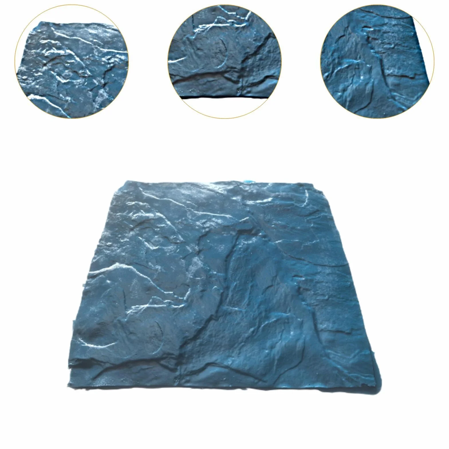 Sharplace Betonstempelwerkzeug, Betonstrukturmatte, DIY-Form, realistische Steinstruktur, nahtlose Stempelmatte für Fliesen, Garten, Außenwand, Rasen, Hof, Terrasse, Einfahrt, 45 x 45 cm, Blau