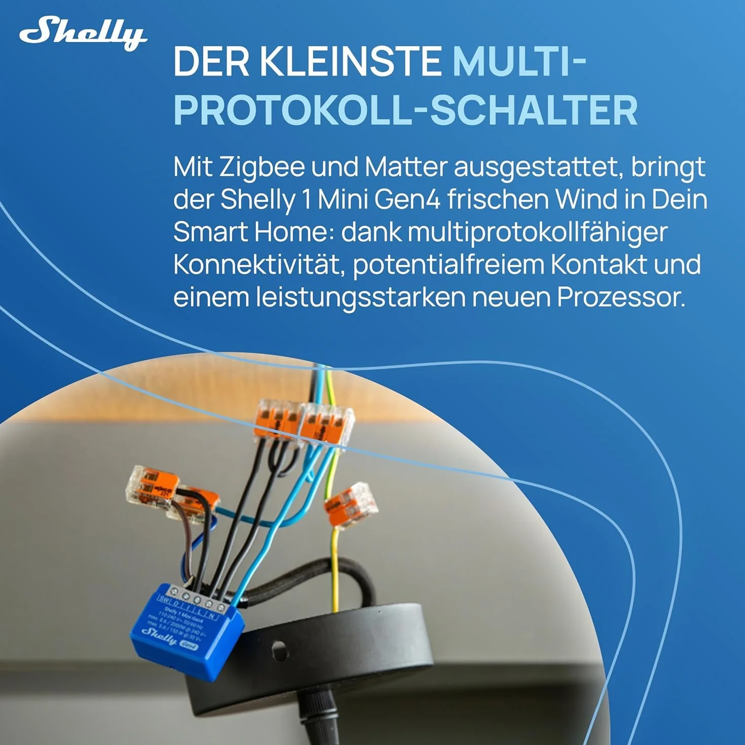 Shelly 1 Mini Gen4, 4er Pack, WLAN-Smart-Relaisschalter, 1 Kanal, 8A, Potentialfreier Kontakt, Hausautomation, Fernsteuerung, Kein Hub Erforderlich, Alexa, Google Home, Apple HomeKit, Zigbee & Matter