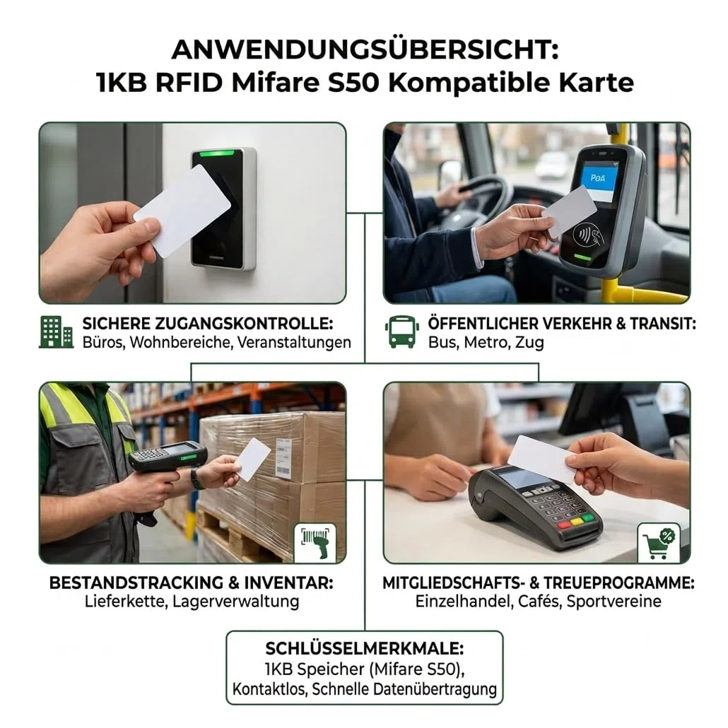 100stück FM1108 1K RFID-IC-Karten, vollständig kompatibel mit S50 Karten Classic 1K