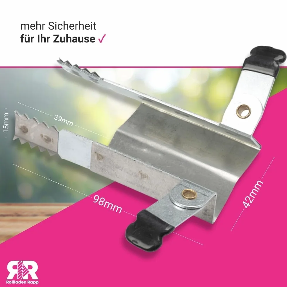 Effektive Rollladen Klemmsicherung - für Rollladen Einbruchsicherung - Kein Bohren, einfach einstecken - Einbruchschutz - 10 Stück im Set [5x685330]