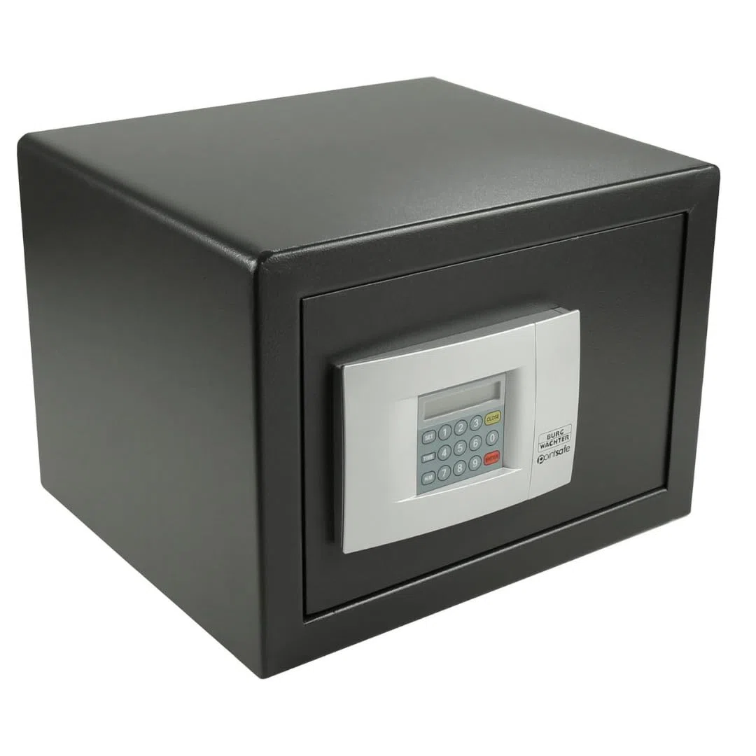 BURG-WÄCHTER Möbeltresor mit elektronischem Zahlenschloss, inkl. Fachboden, Doppelwandige Tür, 20,5 l, 14,5 kg, Point-Safe P 2 E, Schwarz