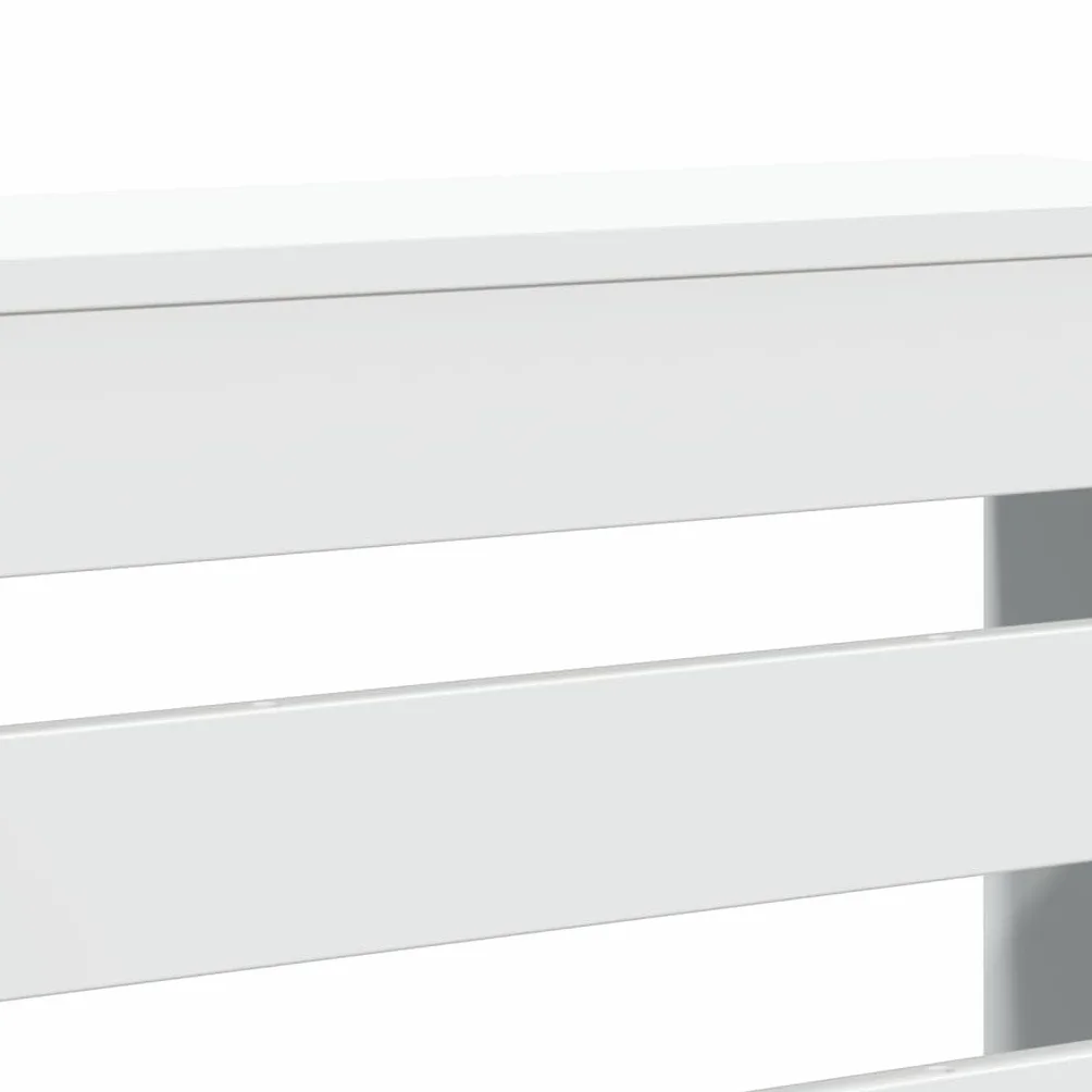 vidaXL Heizkörperverkleidung, Heizungsverkleidung Modernes Latten-Design, Heizkörperabdeckung für Wohnzimmer, Heizungsabdeckung, Weiß Holzwerkstoff