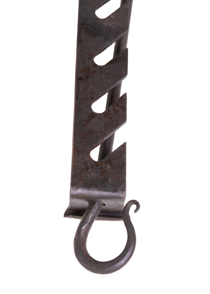 Ulfberth - Mittelalterlicher Verstellbarer Kesselhaken handgeschmiedet - ca. 80 cm Länge - Ideal für Reenactment, LARP und Historische Lager