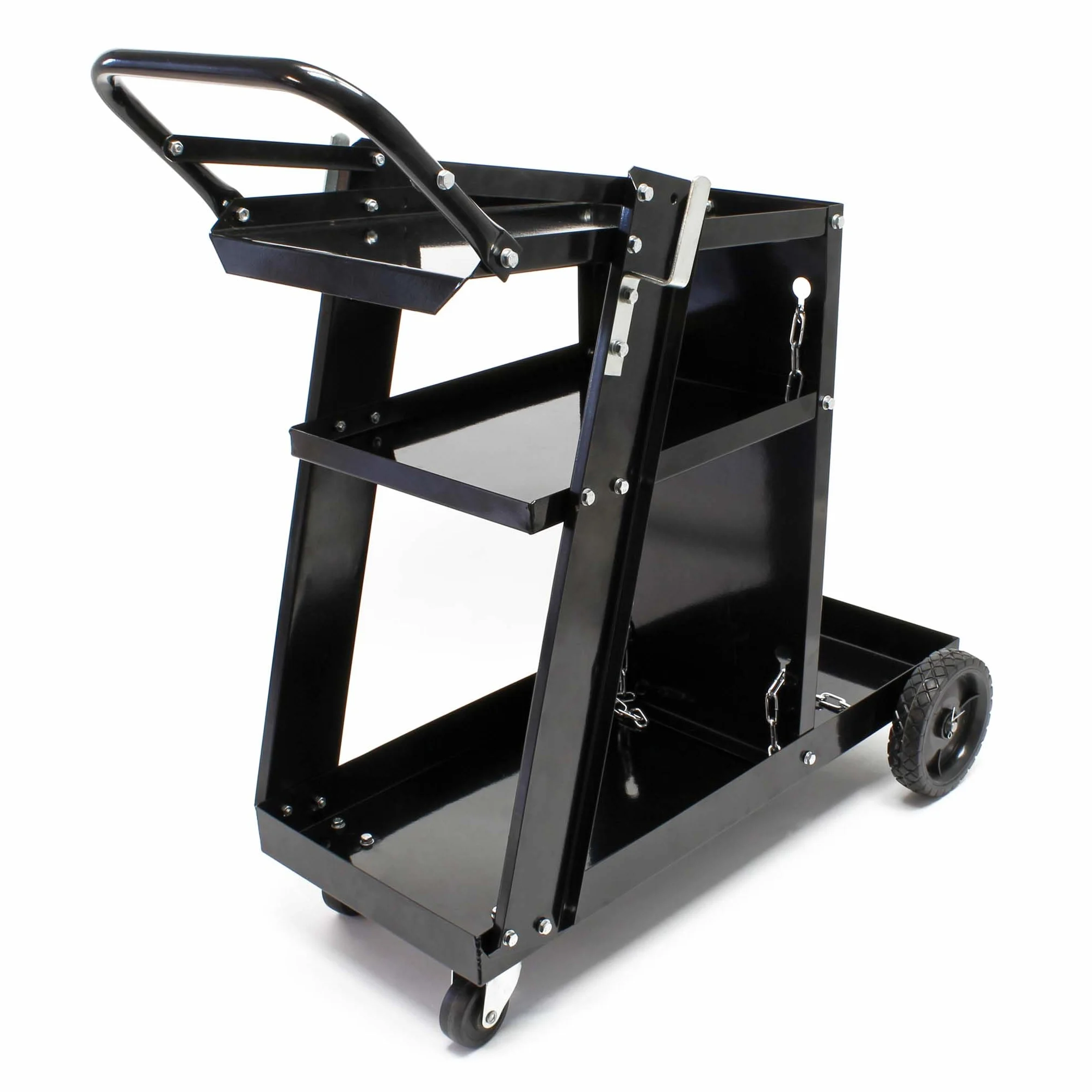 Wiltec Schweißwagen 765 x 745 x 385 mm aus Stahlblech, Werkstattwagen als Schweißmobil, Schweißgerätewagen auf Rollen, Flaschenwagen mit 3 Ablagen