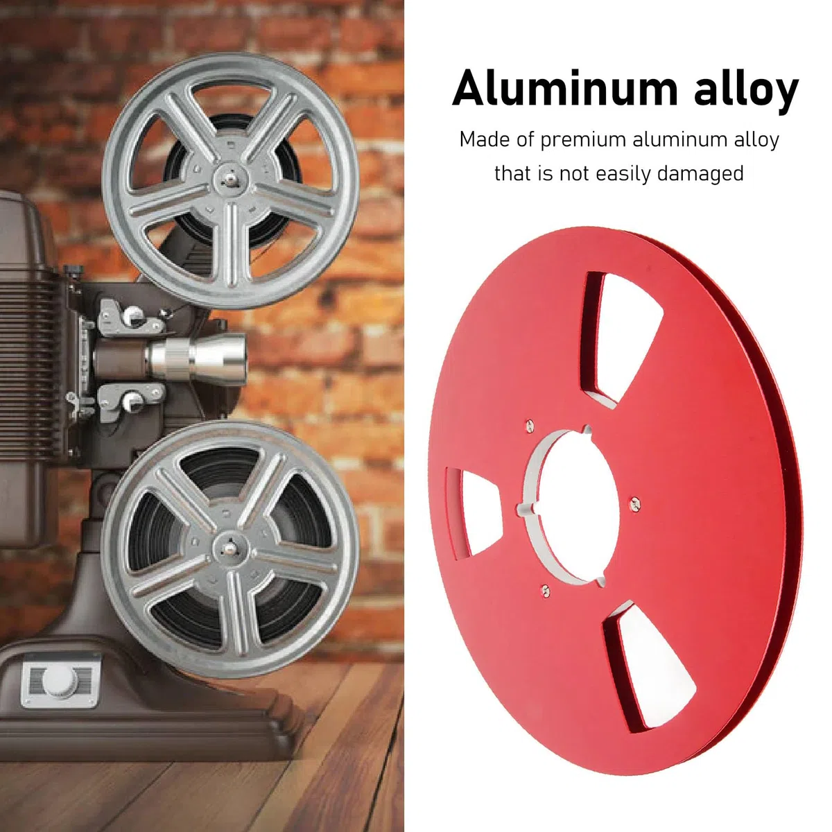 10 Zoll 1/4 Zoll Leere Bandspule für den Austausch Aller Offenen Spulenmaschinen, 3 Windwiderstandslöcher, Aufwickelspule aus Aluminiumlegierung für Aufnahmen, Professionelle (Rot)