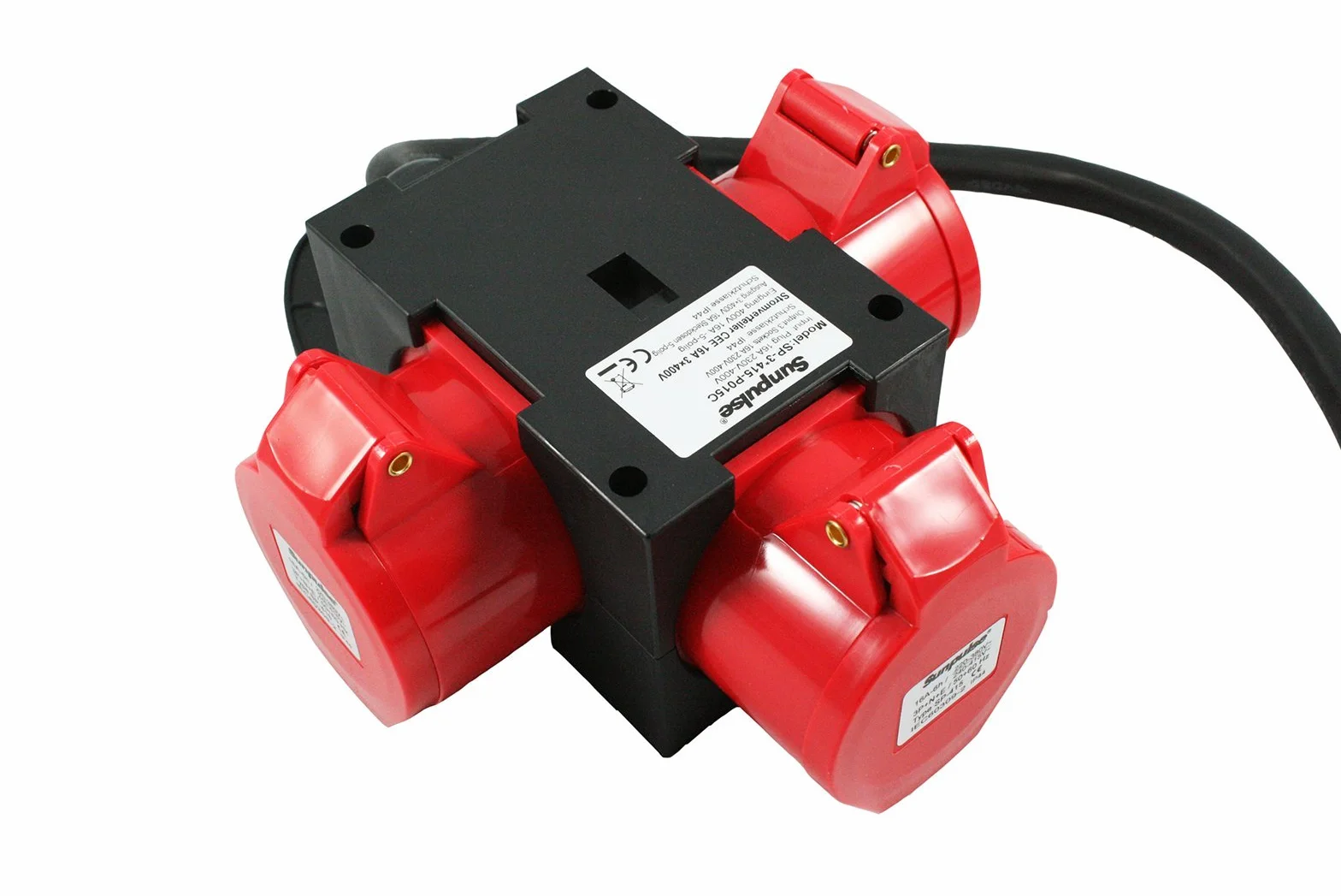 SOLARTRONICS CEE Adapter 16A 3 x 400V 16A Starkstrom Baustromverteiler Stecker Verteiler 5-polig IP44 91445