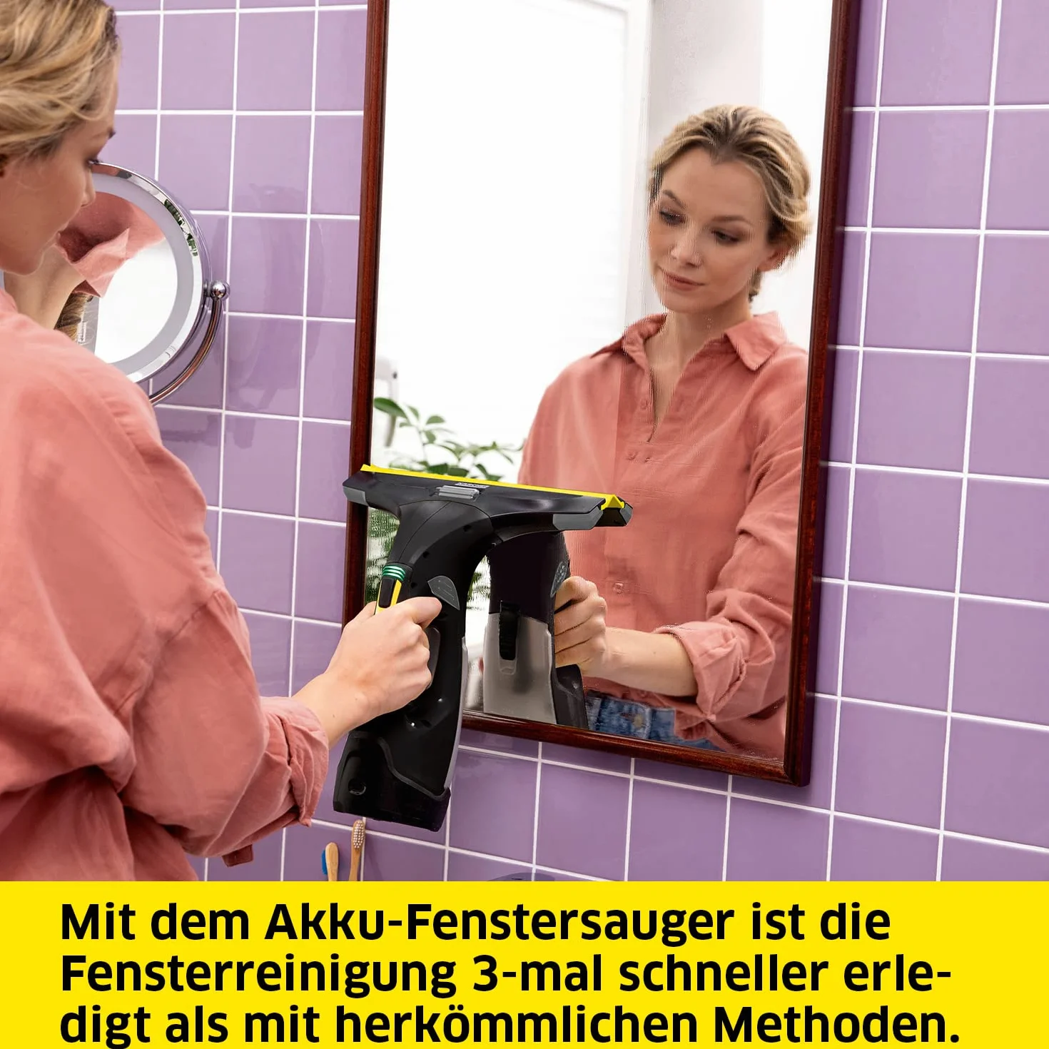 Kärcher WV 5 plus N Black edition, Akkulaufzeit: 35min, 2 Absaugdüsen - schmal/breit, Sprühflasche mit Mikrofaserbezug, Fenstereiniger-Konzentrat 20ml