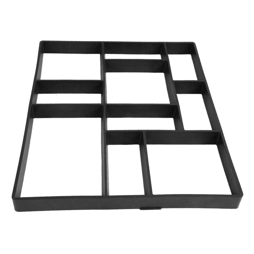 Beton Form, 60,5 x 50 x 4,5 cm Garten DIY Beton Pflastersteine Sprungbrett Form wiederverwendbar Weg Walk Maker Maschine Walk Way, Schwarz