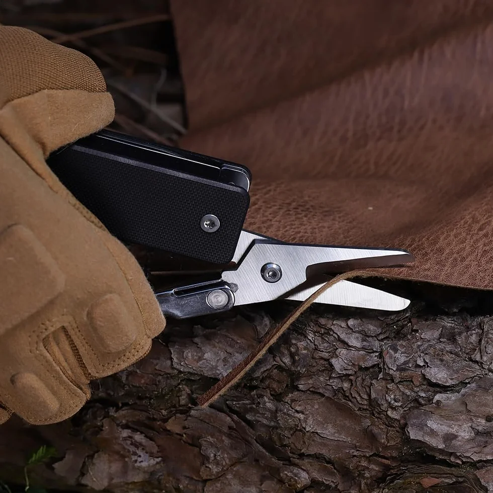 ROXON KS2E Elite- Multifunktions-Taschenmesser mit großem Scherenwerkzeug, G10-Griff und Taschenclip, 13 Funktionen in 1 Werkzeug, gut für Camping/Rucksack/Notfälle/ED