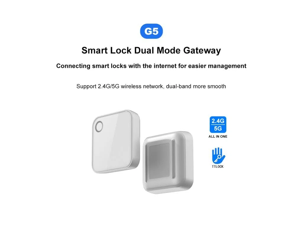 BOT TTLock WLAN Gateway G5, Smart-Home Bridge für Türschloss, Smartlock Fernzugriff, Elektronischer Türöffner Steuerung, Alexa Google Home – 2,4/5 GHz WiFi, Echtzeit-Protokoll
