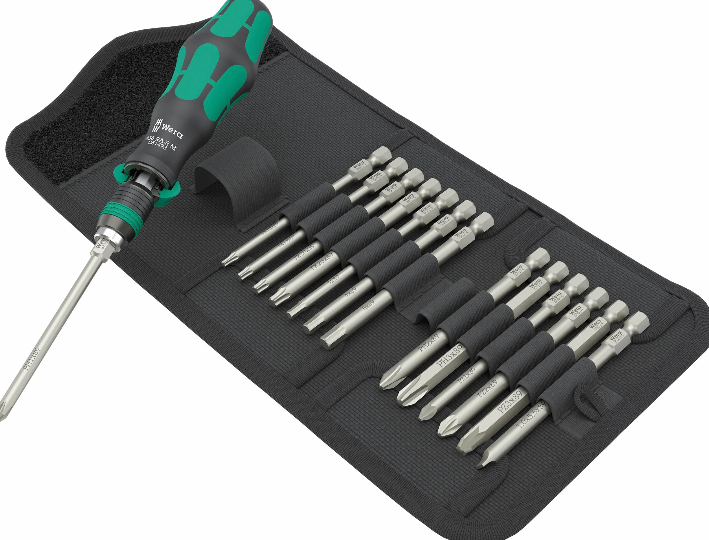 Wera 05051061001 Kraftform Kompakt 838 RA-R M Set 1, 15-teilig