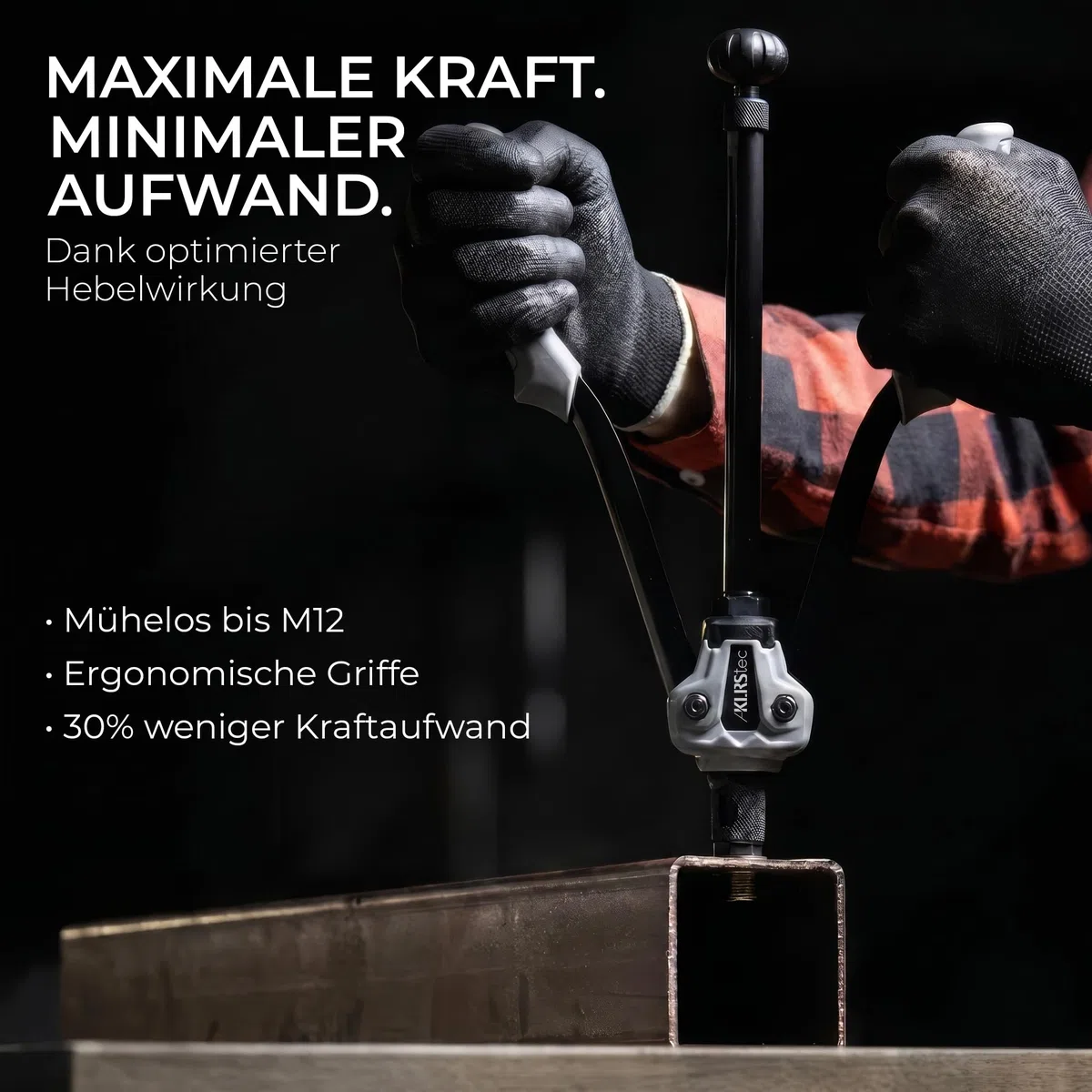 KLRStec Professional Nietmutternzangen Set [M3–M12] Halbautomatische Nietmutternzange für schnelleres arbeiten inkl. 70 Nietmuttern, Stufenbohrer & Werkzeugkoffer – Profi Nietenzange Set