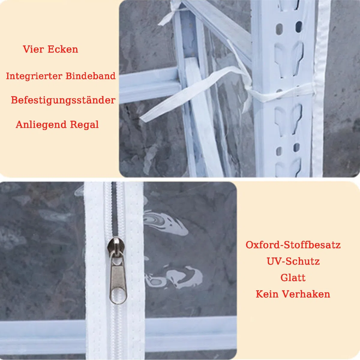 SchüTzende Regalabdeckung Mit ReißVerschluss Transparente PVC Drahtregal Abdeckung Aufbewahrungsregalabdeckung füR Metallregale Lager Keller Balkon Outdoor Aufbewahrungsschutz