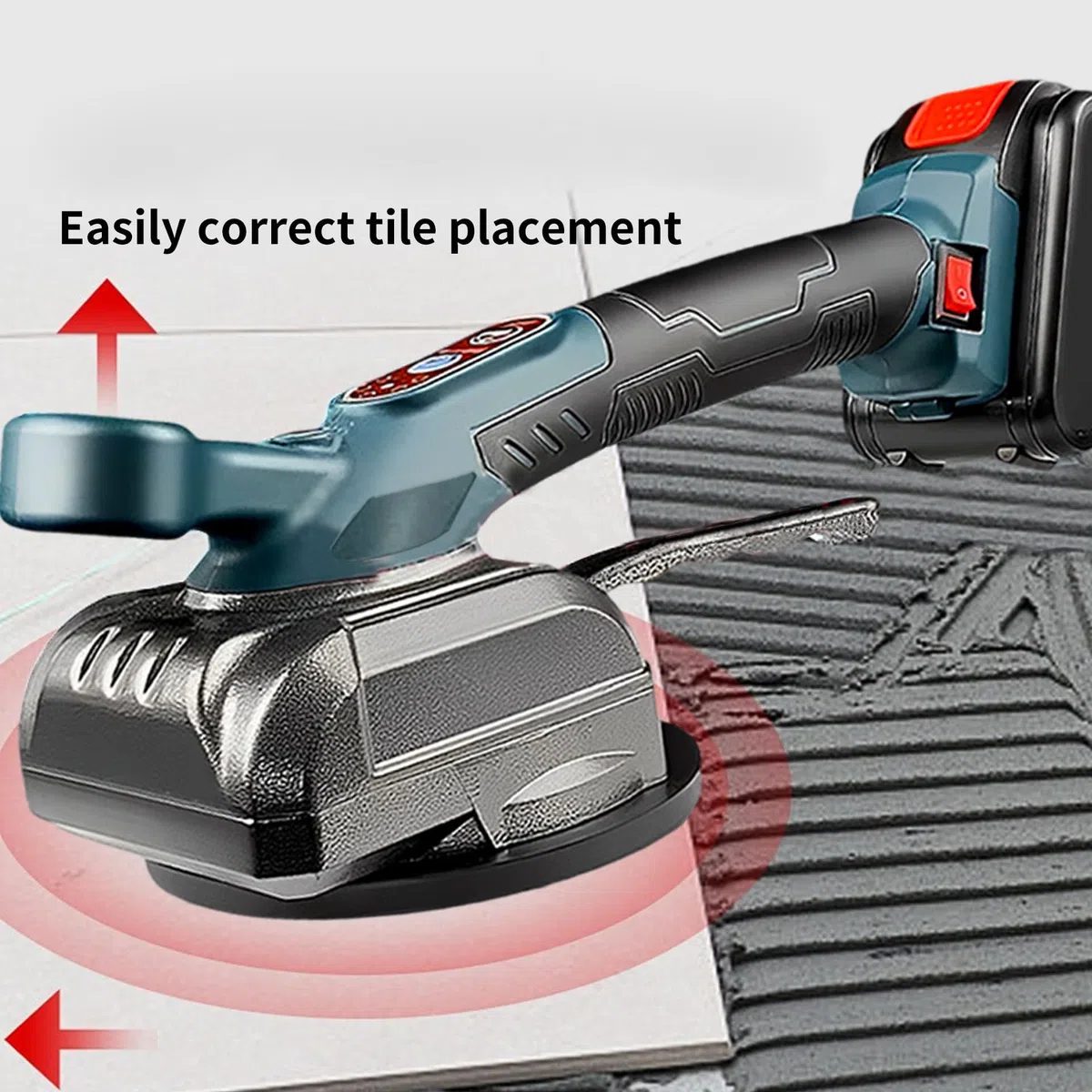 Fliesenleger Maschine für Makita 18V, Elektrische Fliesen Vibrator Mit 4,7 x 4,7 einstellbar 100kg Aufnahmekapazität Fliesen Fliesenleger Maschine Geeignet für 39 zoll Fliesen (ohne Batterie)