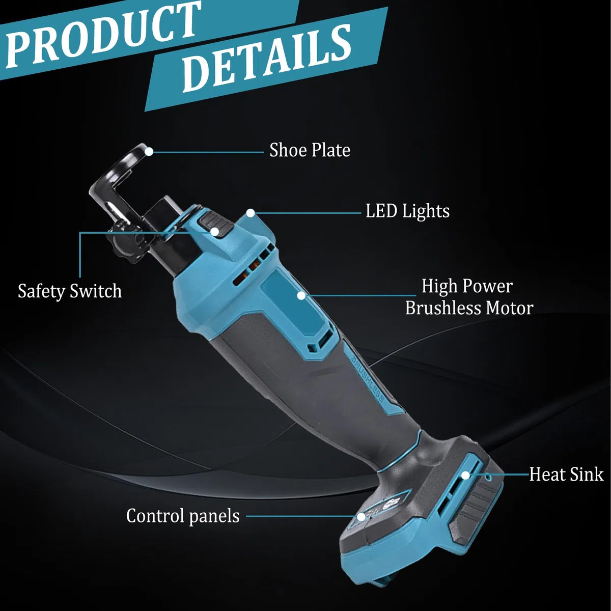 Akku Rotationsschneider Kompatibel mit Makita 18V Batterie, Trockenbau Ausschnittwerkzeug,Akku-Rotationsschneider 18 V zum Schneiden von Holz, Trockenbauwänden, Gipskartonplatten und Holz (ohne Akku)