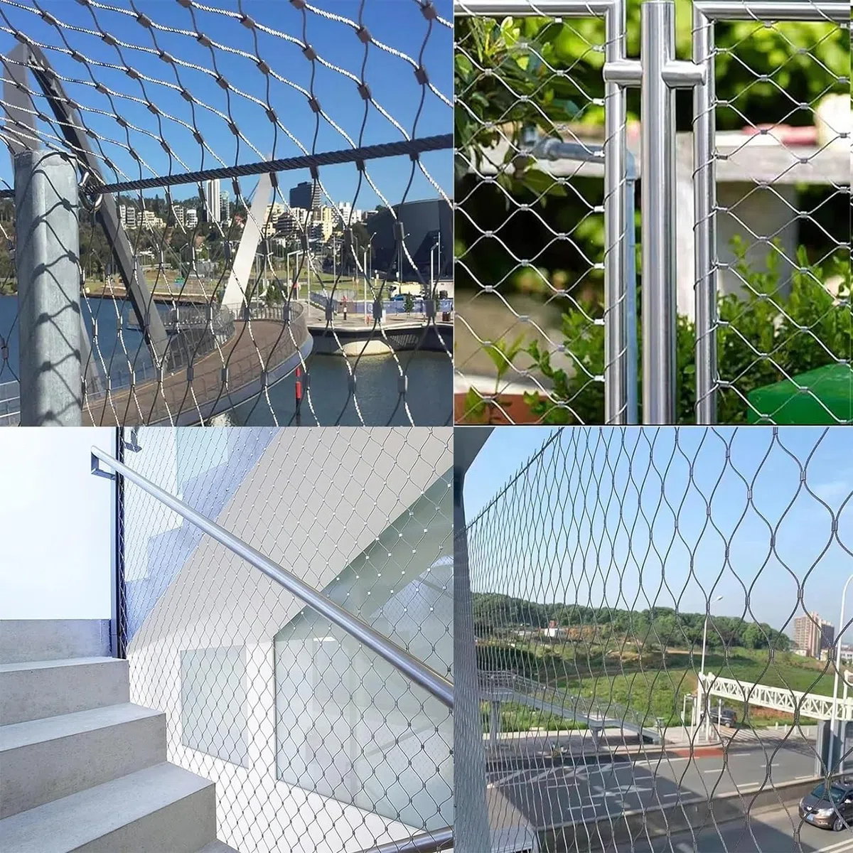 VXHCS 304 Edelstahl-Seilnetz, 8cm/1,5mm Flexibles Seil-Geländer-Netz, für Fußballplatz Zoo-Balkon, Anpassbar (0.8x4m)