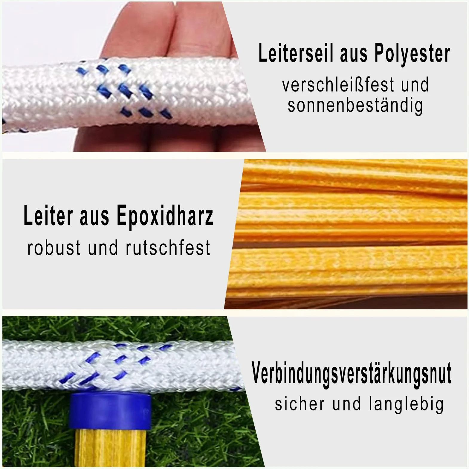 Strickleiter Feuerfeste, 5m Schwer Entflammbare Feuerleiter Sicherheitsleitern mit Karabinern, Feuerleitern Schnellen für Outdoor Balkon Fenster,2-5 Stockwerke | Sicherheitsleitern mit Karabinern, Feuerleitern Schnellen für Outdoor Balkon Fenster,2-5 Stoc