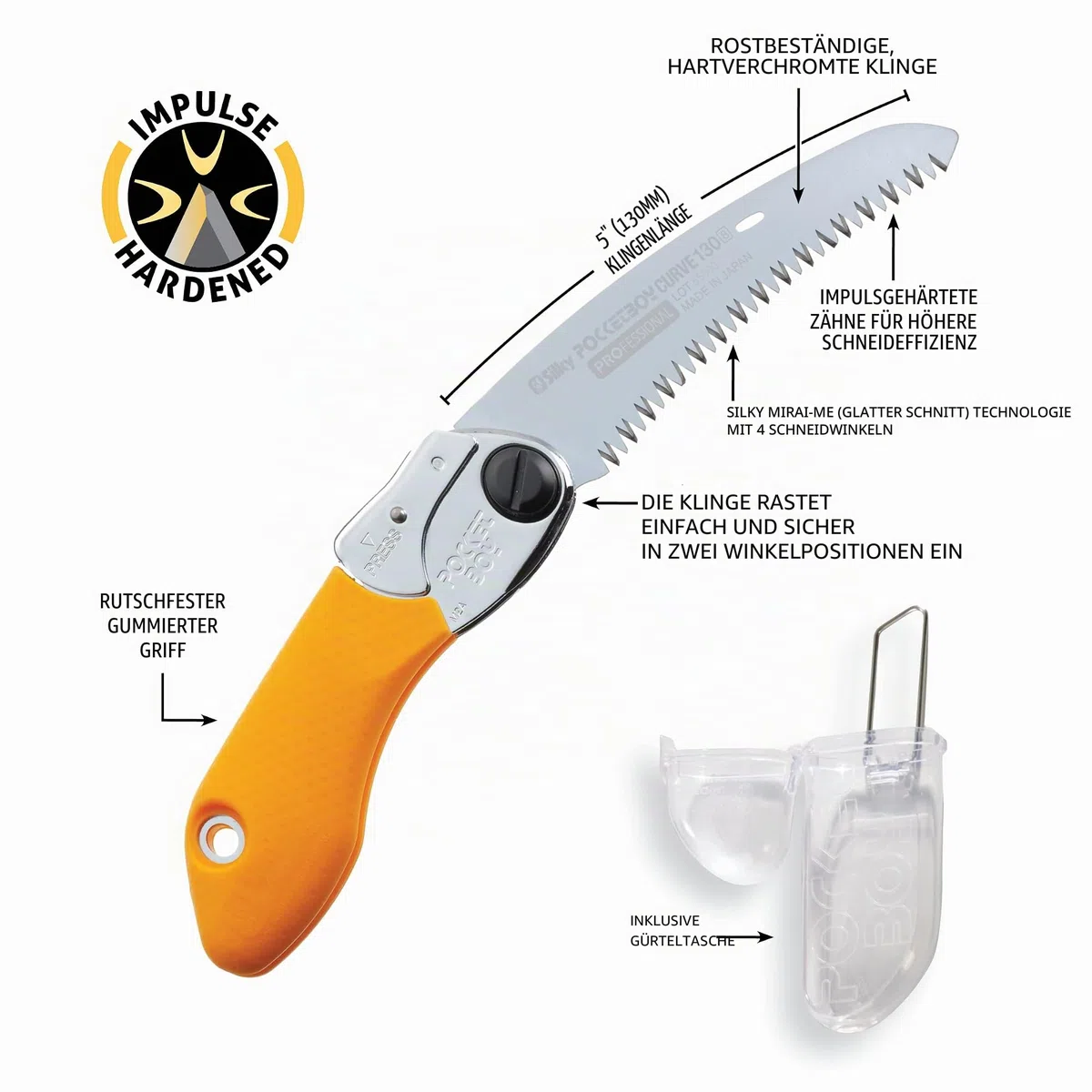 Silky PocketBoy Curve Profi-Klappsäge, 130 mm, große Zähne – 726-13