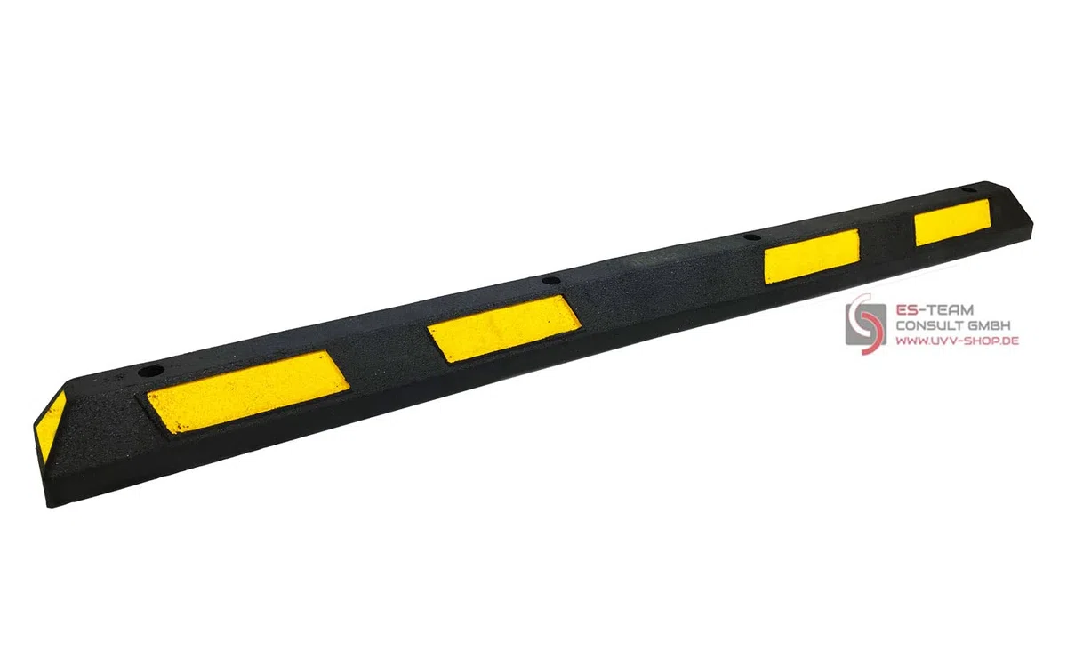 UvV Wheel - Parkstop Radstop 180cm in gelb/schwarz + Befestigung + Verschlussstopfen für die oberen Öffnungen