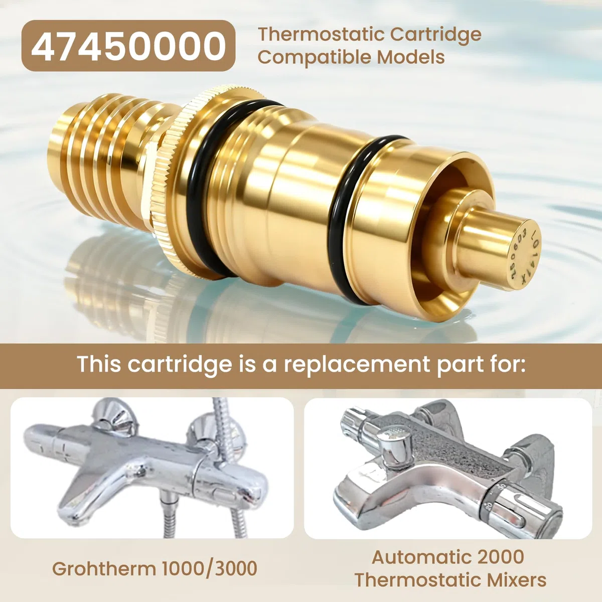 GR-47450000 Temperatur-Regeleinheit 1/2" – passend für Thermostatmischer Grohtherm 1000/3000 und Automatic 2000 – Ersatzteil-Nr. 47450000