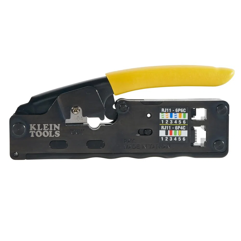 Klein Tools VDV226-107 | Ratschen-Crimpzange für RJ45 RJ11 RJ12 | CAT6 CAT5e CAT3 Datenkabel | Abisolierer Schneidwerkzeug Kompakt