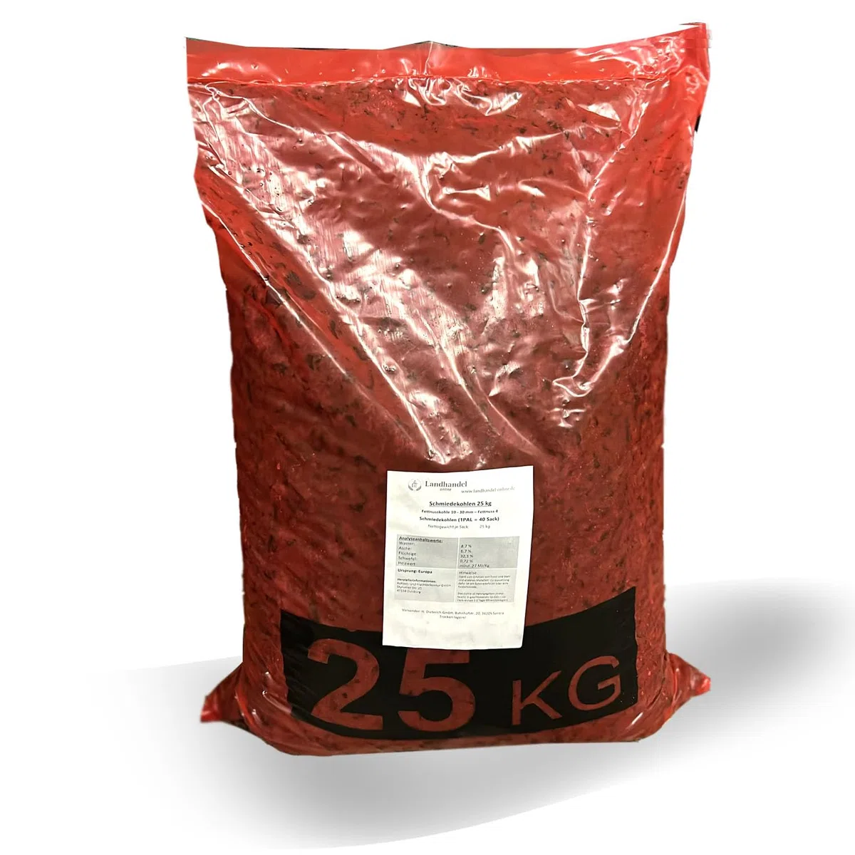 Landixx Schmiedekohle Fettnuss 4, Fettkohle, Schwarz, 25 kg, 10-30mm Körnung (1,76€/kg)