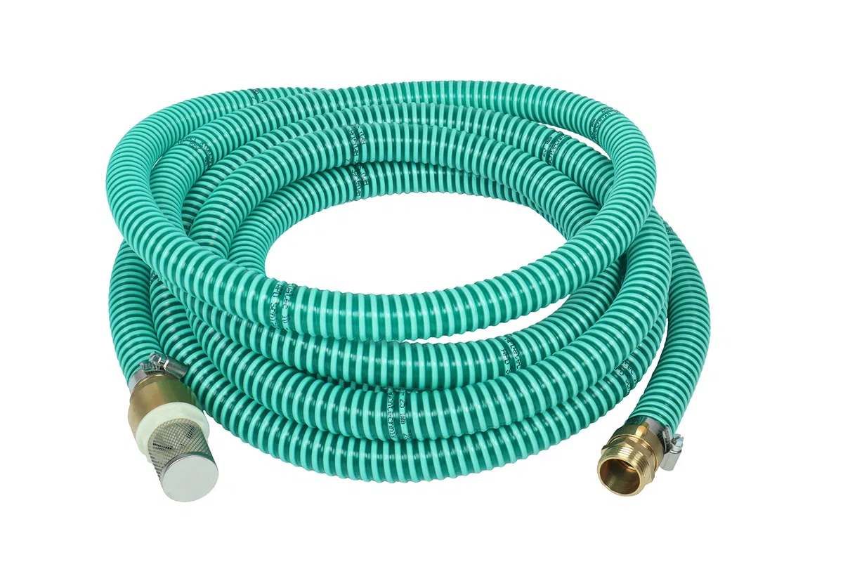 Wacredo Premium Saugschlauchgarnitur 1" (25mm) Saugschlauch grün, Pumpenschlauch Stabil Flexibel PVC Ansauggarnitur Sauggarnitur Fußventil Messing Rückschlagventil (10)