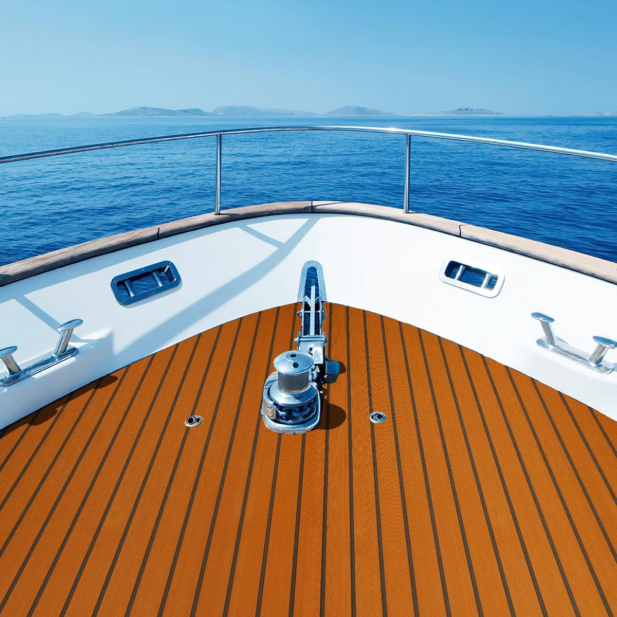 Boot Bodenbelag Eva Schaum Faux Teak Boot Bodenbelag Anti-Rutsch Marine Teppich Yacht Teppich mit Stützkleber, 269x89cm Marine Boot Blatt Bodenbelag Matte für Motorboote Yacht Boot, Braun