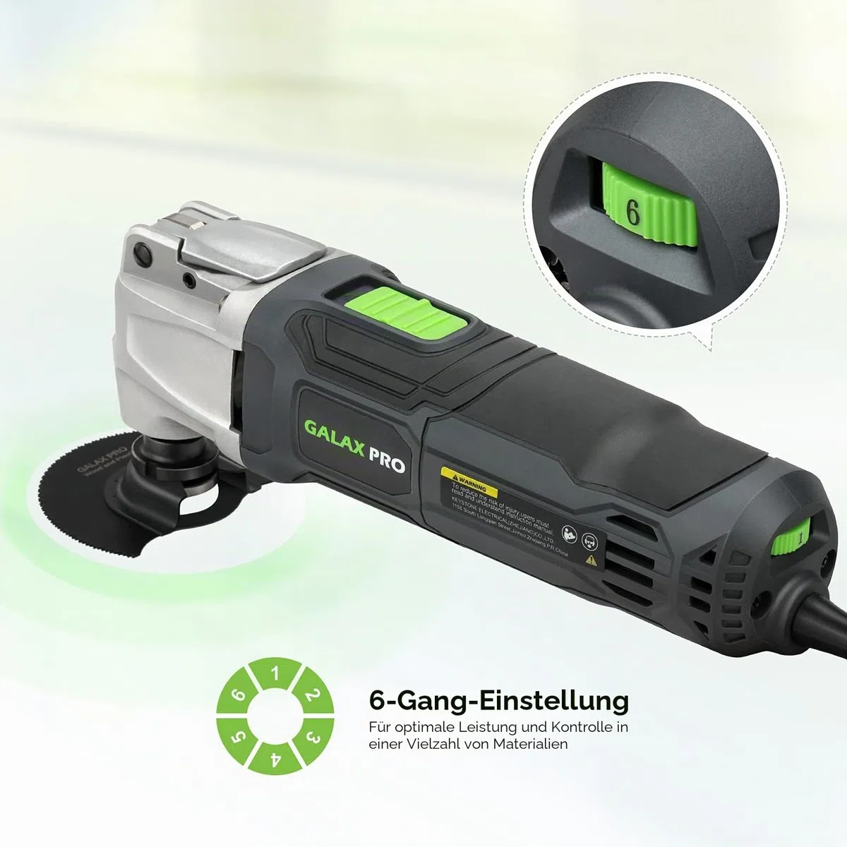 GALAX PRO Oszillierende Werkzeuge, 6 variable Geschwindigkeiten, 15000-22000RPM Multifunktionswerkzeug, 260W, 40-teilig, Zubehör mit Schnellspanner Multifunktionsklingen mit Tragetasche