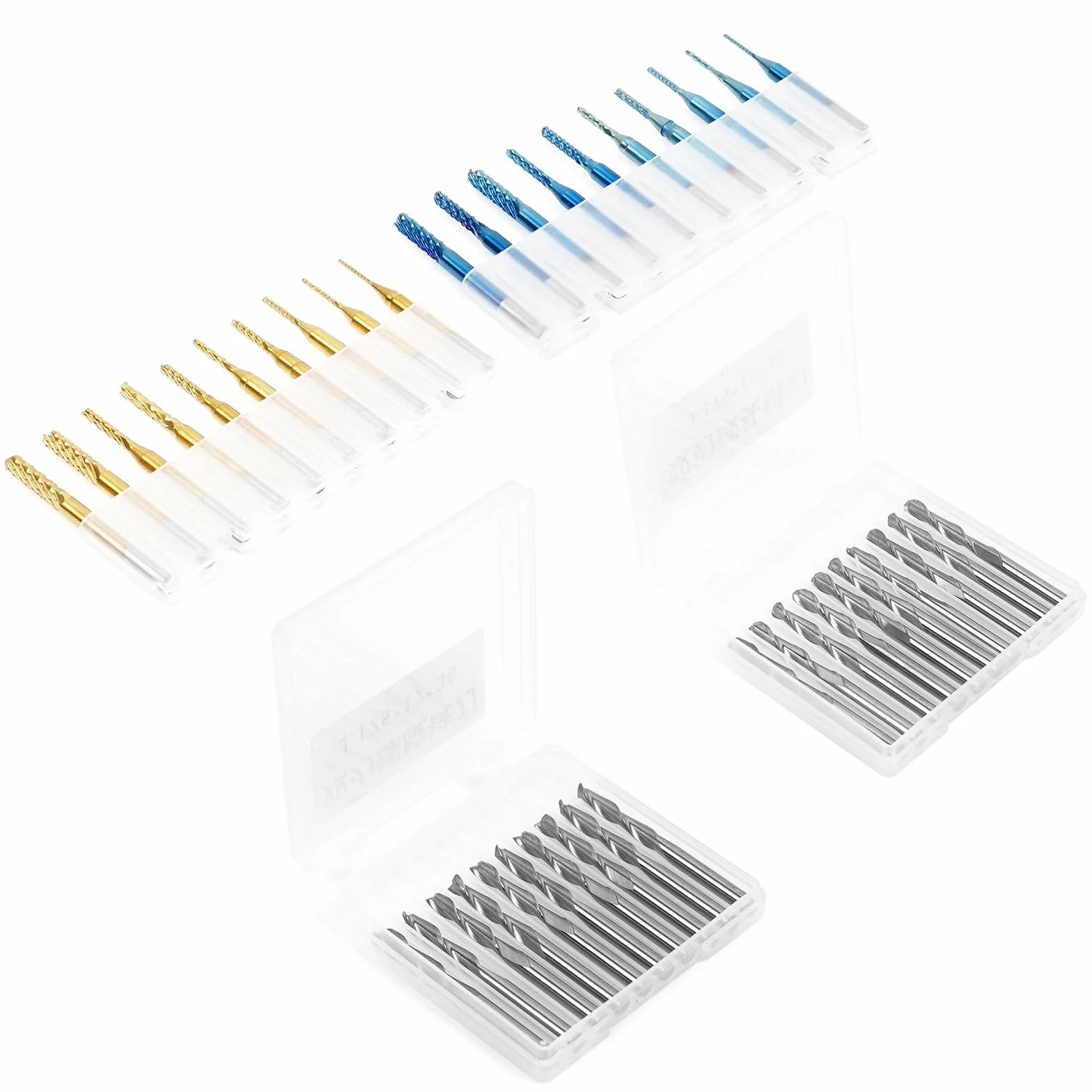 Twotrees 40 teiliges CNC Schaftfräser Set, Hartmetall Fräser Set mit scharfer Schneide, kompatibel mit den CNC Graviermaschinen TTC 450 TTC 450 Pro für Leiterplatten, Kunststoff, Aluminium und Holz
