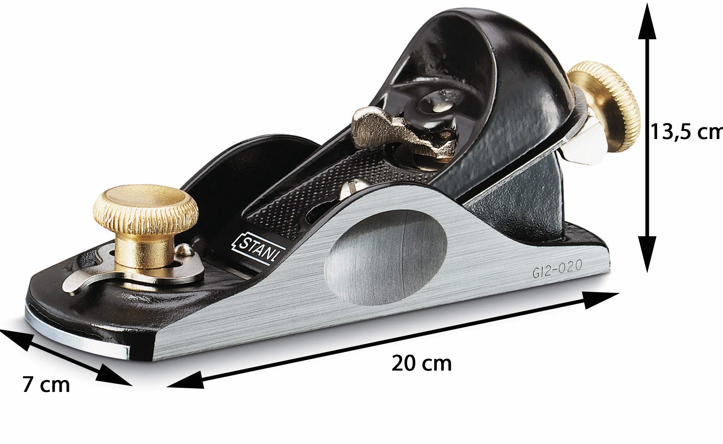STANLEY Einhandhobel Hobel Trockenbauwerkzeug No.6 1/4 160mm (vollständig einstellbar, Sohle und Seiten geschliffen, verstellbare Maulöffnung) 1-12-020